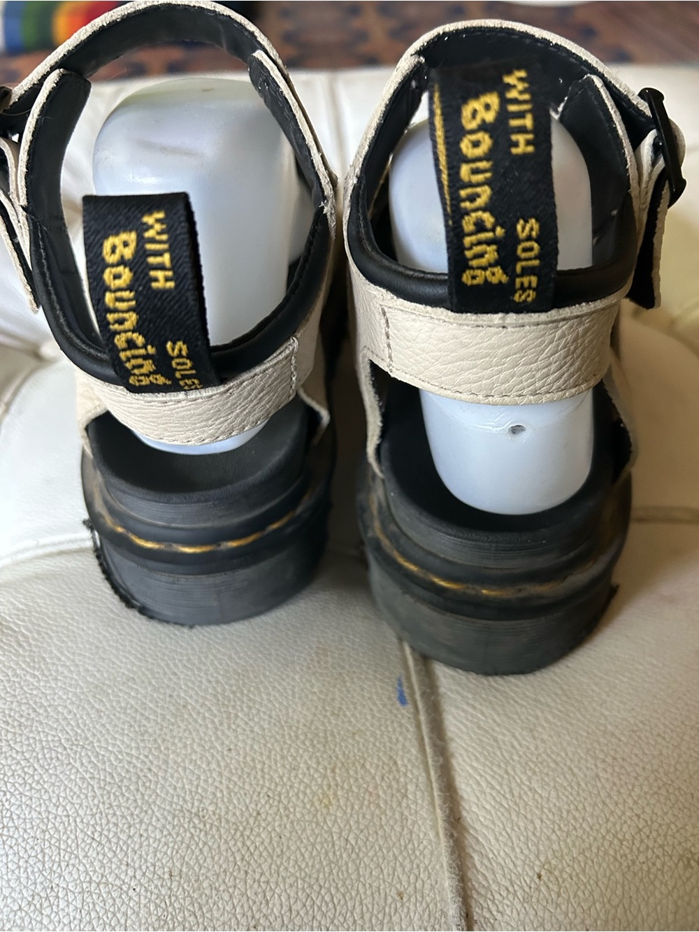 Dr. Martens cream Leather Strappy Platform Sandals sz 6 - Picture 4 of 7